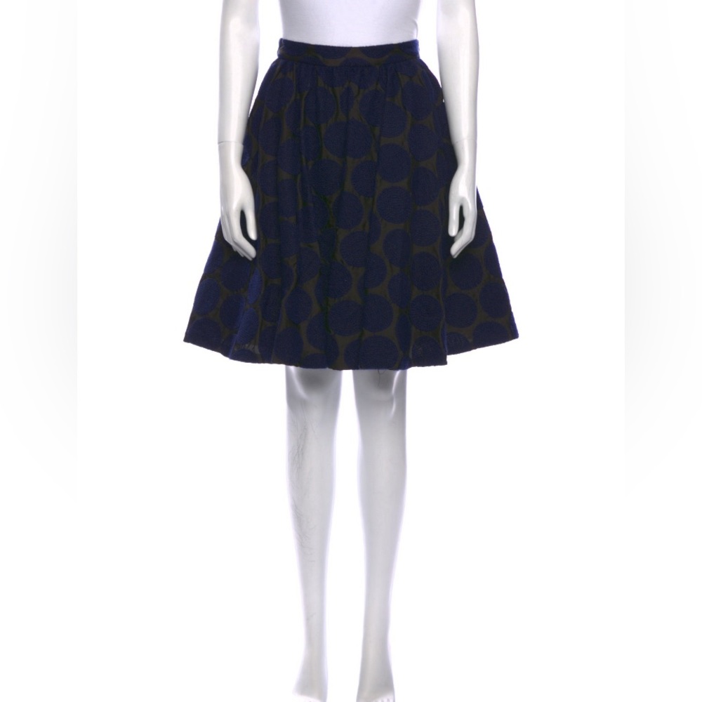 Alice + Olivia Skirt Black With Blue Dots Circles XS MSRP $200